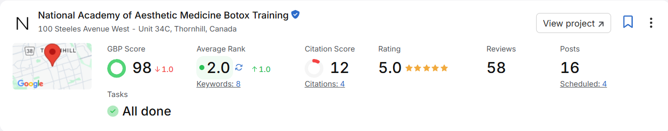 naam-gbp-small local SEO result for client NAAM